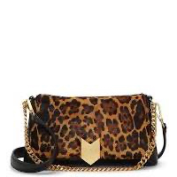 VINCE CAMUTO Theon Flap Leopard Print Crossbody - Picture 1 of 3